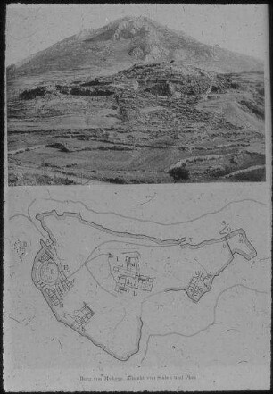Die Burg von Mykene (Ansicht v. S. und Plan)
