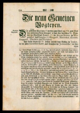 Die neun Gemeinen Vogteyen