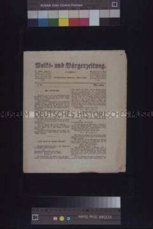 Zeitung: Volks- und Bürgerzeitung, Nr. 8; Mai 1848