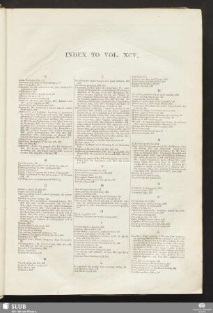 Index to vol. XCV