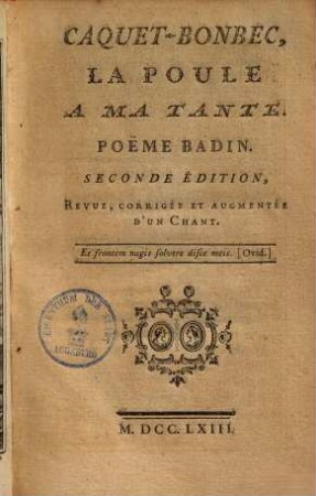 Caquet-Bonbec, la poule à ma tante
