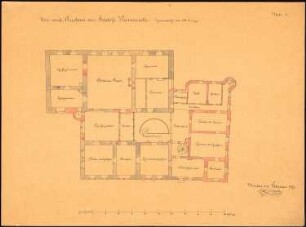 Schloss Kaminietz Erweiterung: Grundriss 1. Obergeschoss, Maßstabsleiste