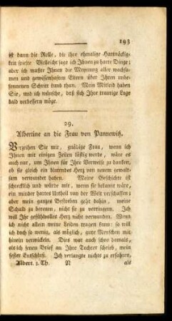 29. Albertine an die Frau von Pannewitz.