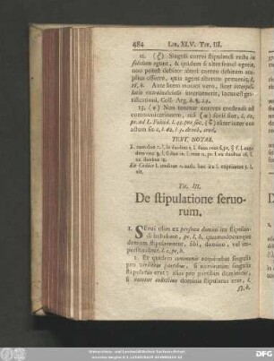Tit. III. De stipulatione servorum.