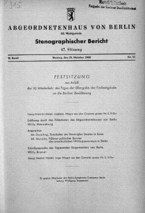 Nr. 21 (47), 24. Oktober 1960