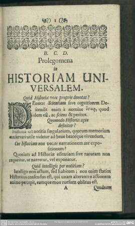 Prolegomena in Historiam Universalem