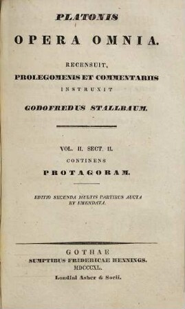 Platonis Opera omnia, 2,2. Protagoras