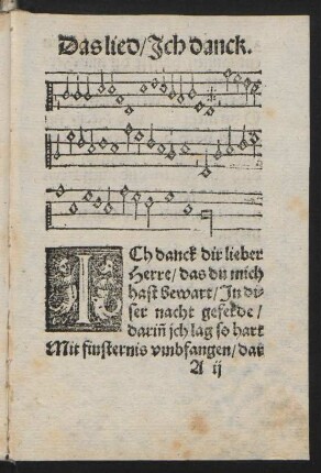 Das lied/ Jch danck. ||