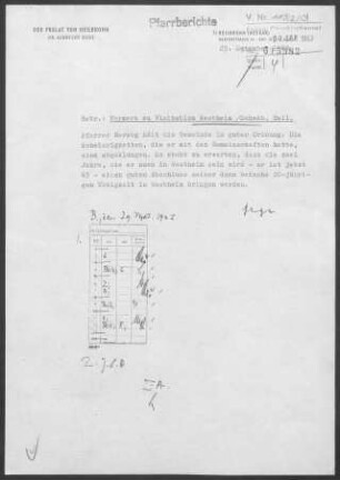 Westheim-Uttenhofen: Visitationsbericht mit Pfarrbericht 1963