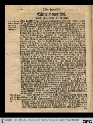 Eilfter Haupttitul: Von Asiatischen Geschichten