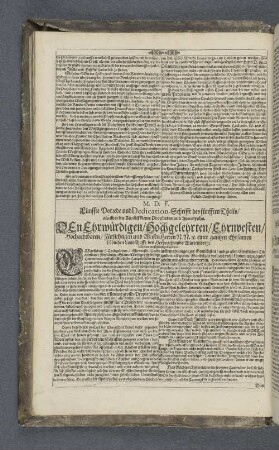 M.D.F. Fünffte Vorrede und Dedication-Schrifft des fünfften Theils als über die Zwölff kleine Propheten und Apocrypha.