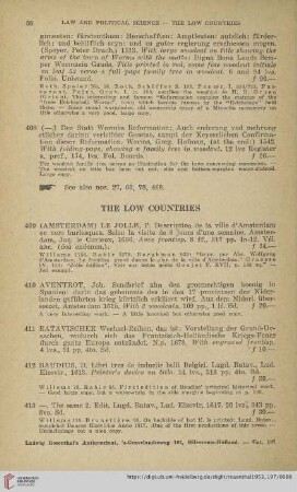 The Low Countries (No. 409 - 431)