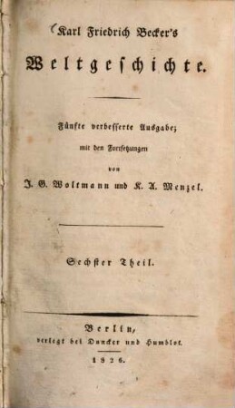 Karl Friedrich Becker's Weltgeschichte, 6