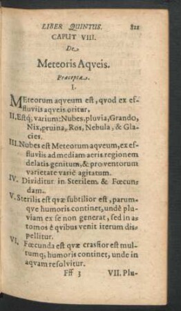 Caput VIII. De Meteoris Aqueis.
