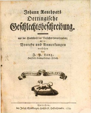 Johann Rauchpars Oettingische Geschlechts-Beschreibung