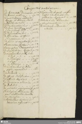 Conspectus materiarum