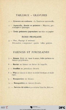 Faiences et porcelaines (Nr. 5-36)