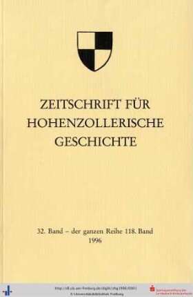 32(118): Zeitschrift für Hohenzollerische Geschichte