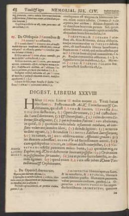 Digest. Librum XXXVIII