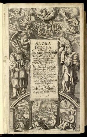 Sacra Biblia. Das ist Die gantze H: Schrifft, Alten und Neuen Testaments : nach der letzen Römischen Sixtiner Edition