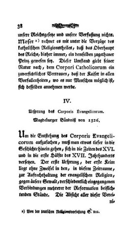 IV. Ursprung des Corporis Evangelicorum.