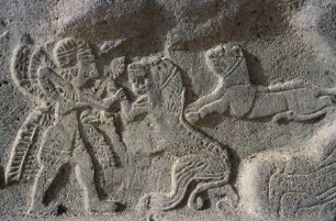 Rekonstruierte Sphinx — Löwenjagd