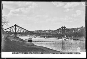Dresden, Blasewitz und Loschwitz mit Loschwitzer Brücke und Elbdampfer