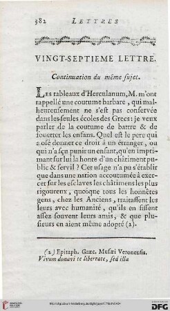 Vingt-septième lettre: Continuation du même sujet