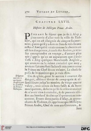 Chapitre LXVII: Histoire de Milheym Prince Arabe