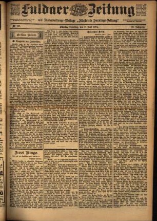 Erste Ausgabe vom Samstag, den 08. Juni 1901.