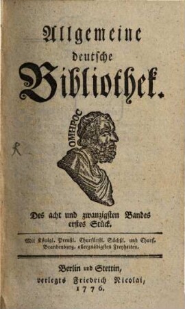 Allgemeine deutsche Bibliothek. 28. 1776