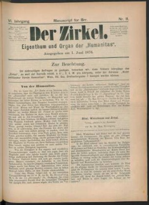 Nr. 11. Ausgegeben am 1. Juni 1876.