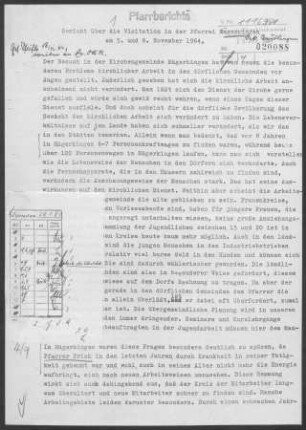 Mägerkingen mit der Heil- und Pflegeanstalt Mariaberg, Steinhilben und Trochtelfingen mit Haid: Visitationsbericht mit Pfarrbericht 1964
