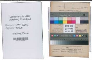 Entnazifizierung Paula Matthey , geb. 25.09.1888 ()
