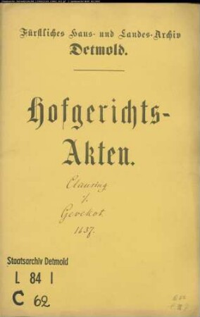 Clausing, Nolterus als Vormund der Kinder seines + Bruders Engelbert gegen Raab Bernd Gevekot - Schuldforderung