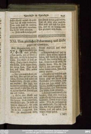 XXI. Von göttlicher Erbarmung und Liebe gegen die Menschen.