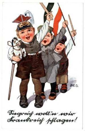 Kriegspostkarte Nr. 53, "Siegreich woll'n wir Frankreich schlagen!"