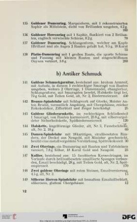b) Antiker Schmuck (Nr. 141-173)