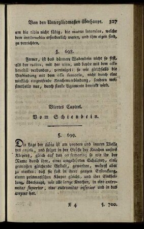 Viertes Capitel. Vom Schienbein. § 699-710.