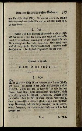 Viertes Capitel. Vom Schienbein. § 699-710.