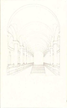 Gärtner, Friedrich von; München, Ludwigstr.; Staatsbibliothek - Innenraum (Perspektive)