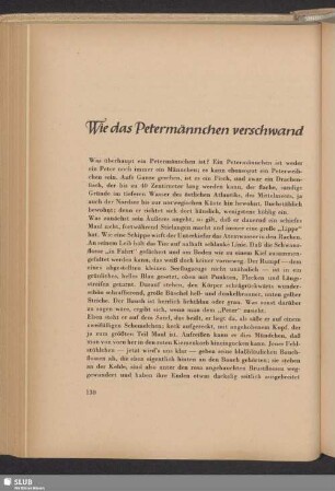 Wie das Petermännchen verschwand