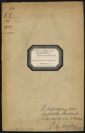 Gedächtnishalle Schinkelwettbewerb 1918: Wettbewerbsunterlagen, Erläuterungsbericht
