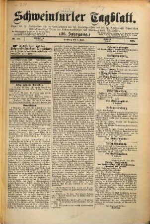 Schweinfurter Tagblatt : die Zeitung für die Region Main/Rhön. 38, 2. 1893