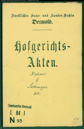 Niehaus, Nikolaus zu Herford gegen Sültemeyer - Schuldforderung