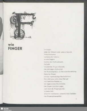 F wie Finger