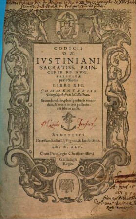 Codicis D.N. Ivstiniani Sacratiss. Principis PP. Avg. Repetitae praelectionis Libri XII