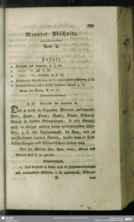 Neunter Abschnitt. Vom a
