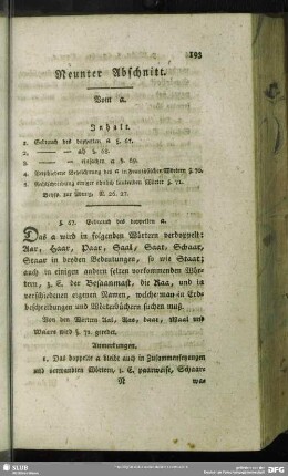 Neunter Abschnitt. Vom a