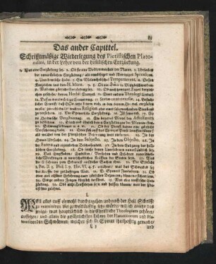Das ander Capittel. Schriftmäßige Wiederlegung des Pietistischen Platonismi, in der Lehre von der himmlischen Entzückung.